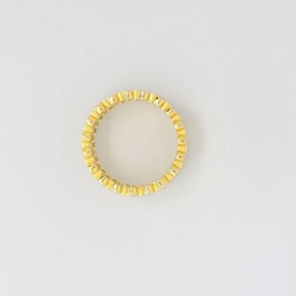 18K Yellow Gold Plated 925 ss 4.60cttw Diamond Simulant Eternity Ring Size 9 1/2 - Picture 6 of 10